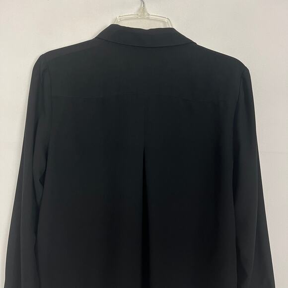Trouve Black Sheer Button Down Career Wear Top Size Medium - Picture 7 of 11